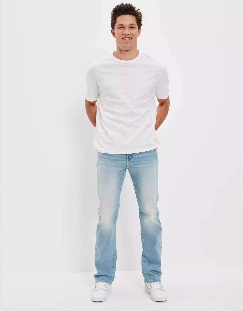 Jean American Eagle AE AirFlexOriginal Bootcut Bleu Clair Homme | HKH-91142876